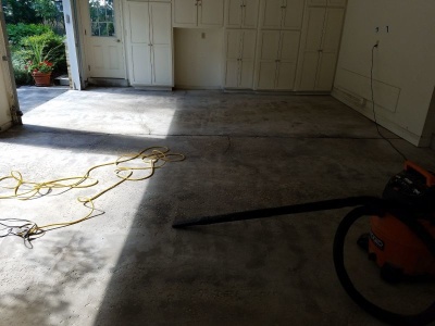 Leveling concrete and grinding was completed