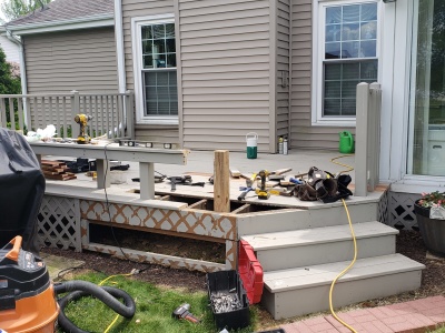 Replacing rotted wood on the deck