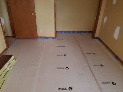 Laminate flooring installed